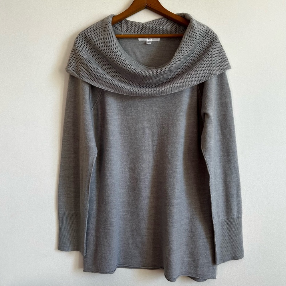 3/$25 Prophecy Women's Sweater Size Large Gray Knit Cowl Neck Long Sleeves